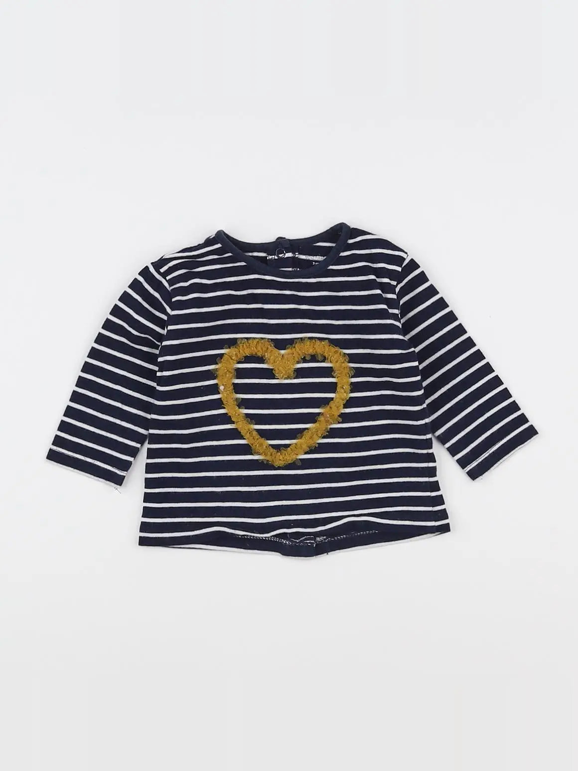 Vertbaudet - tee-shirt bleu, blanc - 3 mois