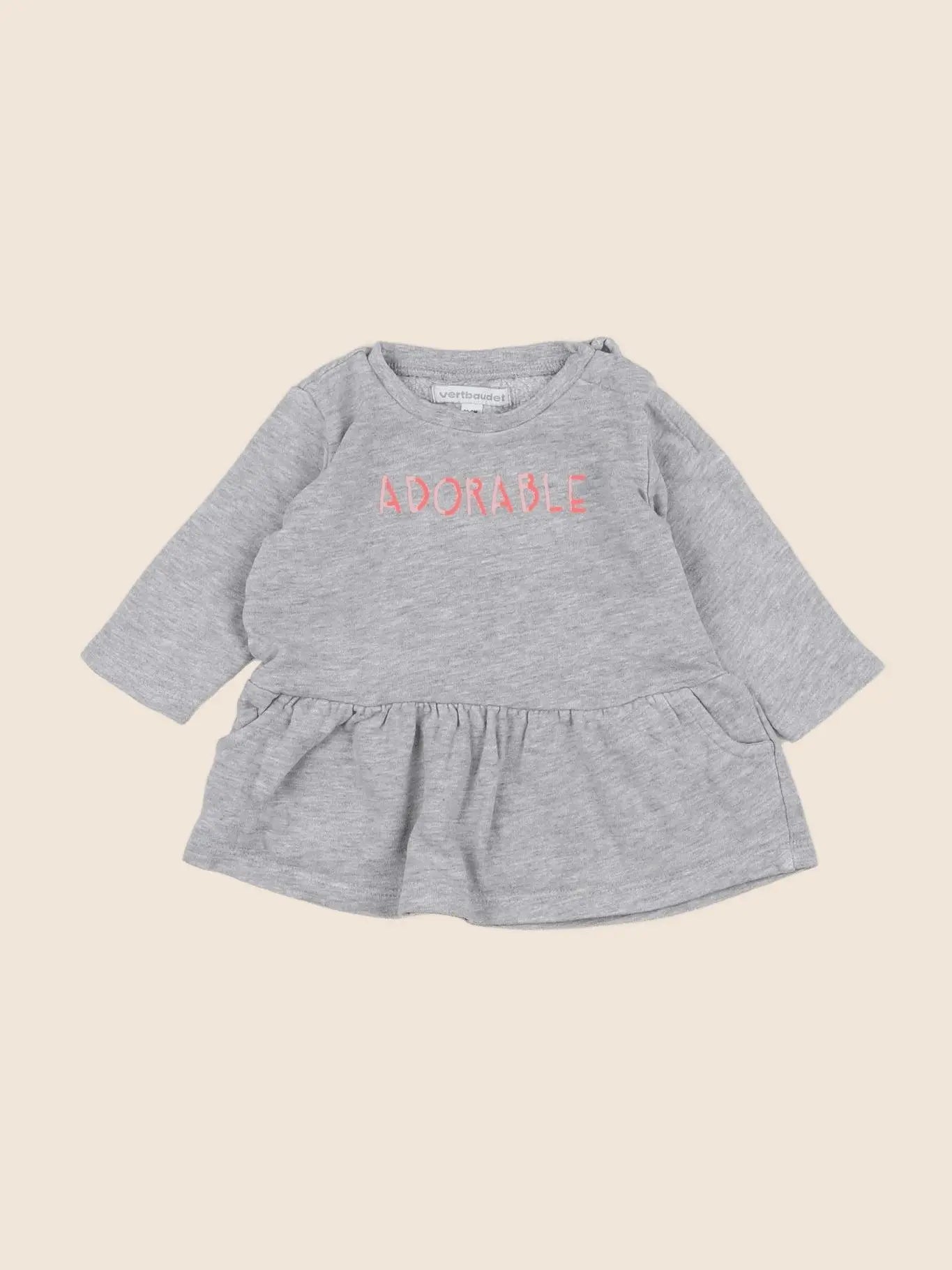 Vertbaudet - robe gris - 3 mois