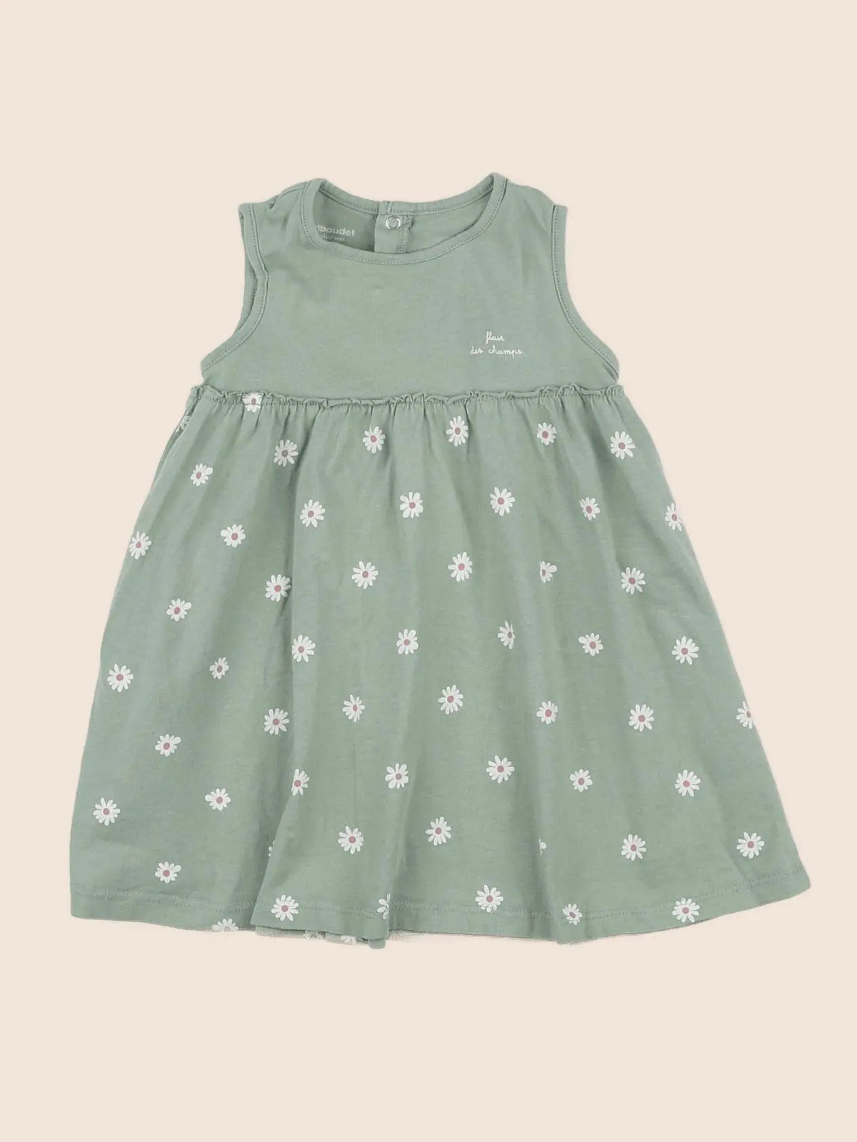Vertbaudet - robe vert - 12 mois
