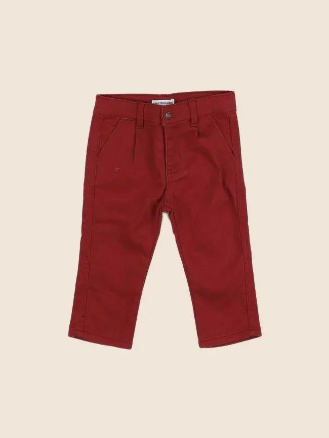 Vertbaudet - pantalon rouge - 12 mois
