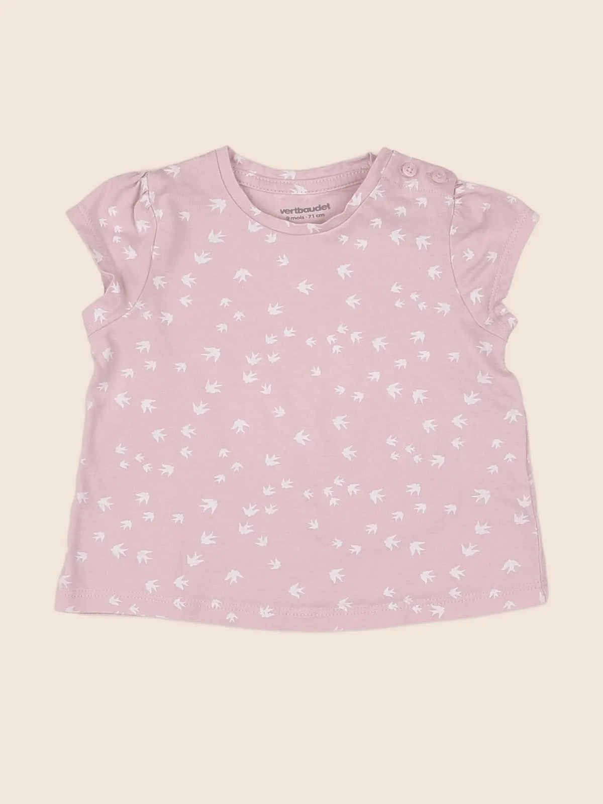 Vertbaudet - tee-shirt rose - 9 mois