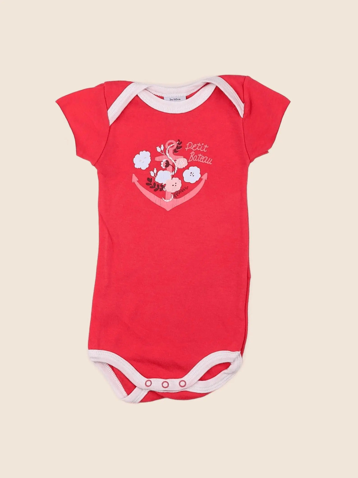 Petit Bateau - body rose - 3 mois