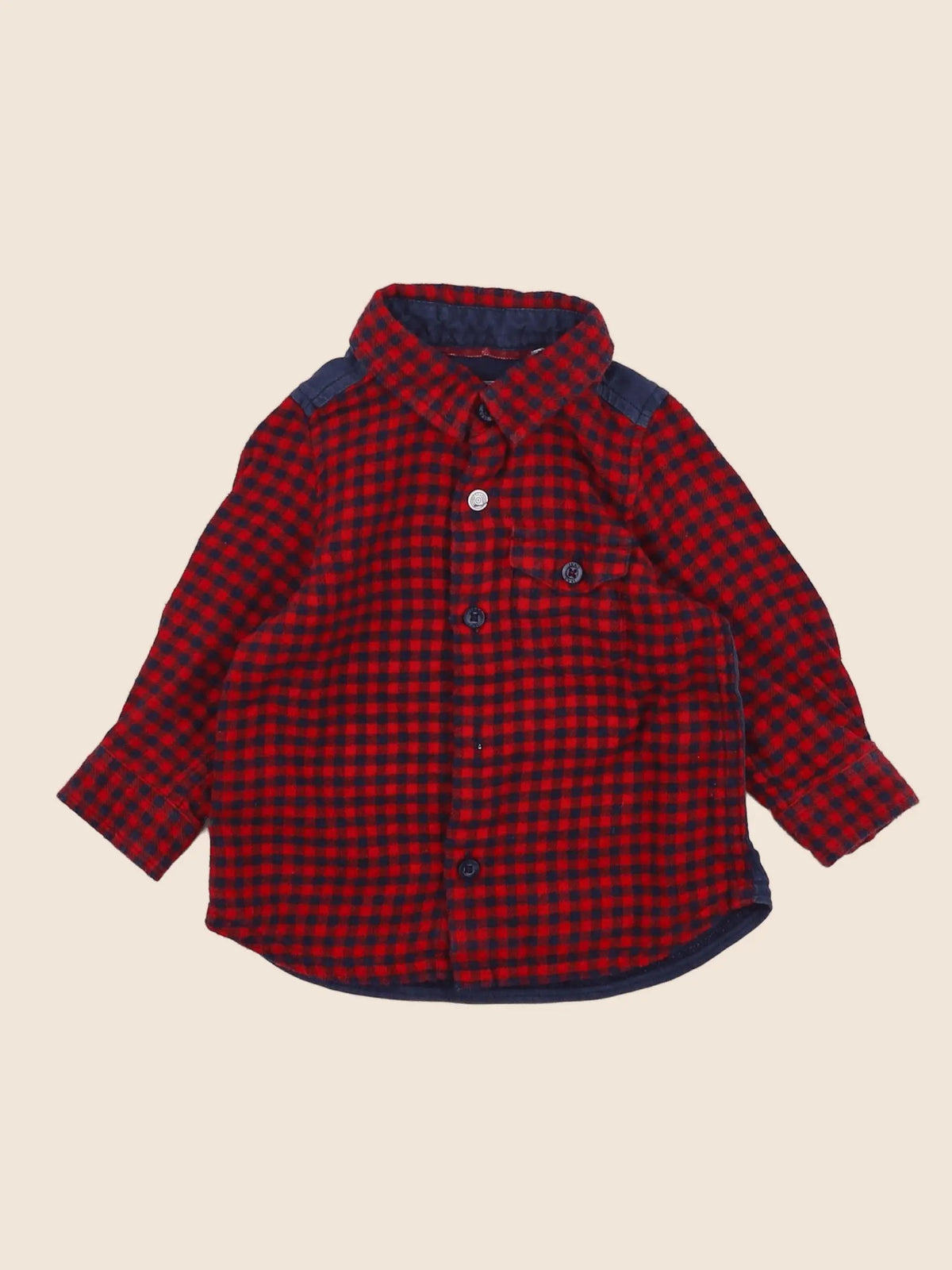IKKS - chemise bleu, rouge - 6 mois