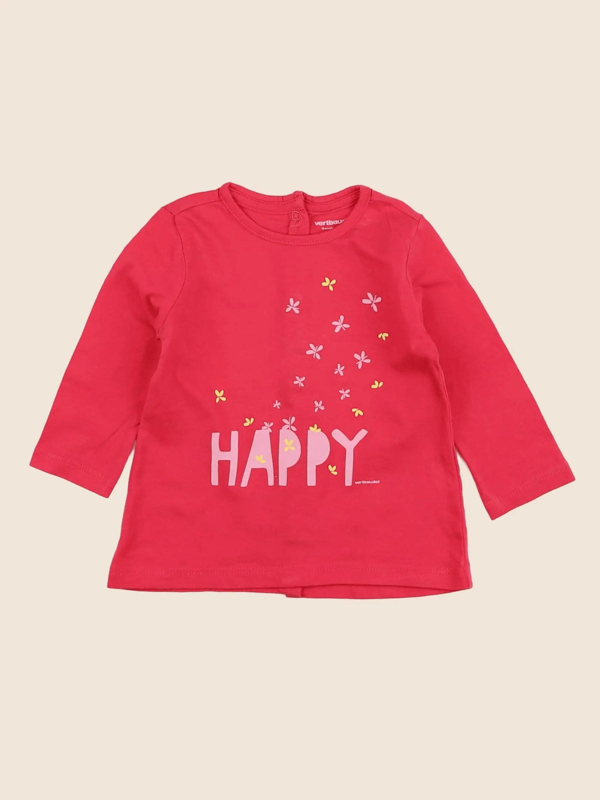 Vertbaudet - tee-shirt rose - 9 mois
