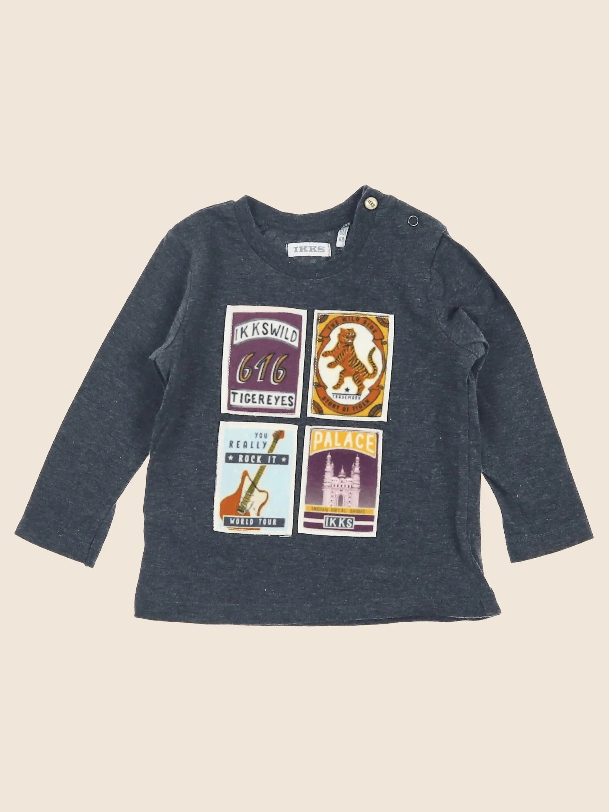 IKKS - tee-shirt gris - 6 mois