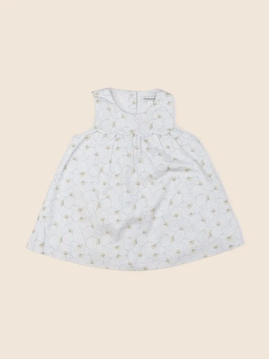 Vertbaudet - robe beige, bleu - 18 mois