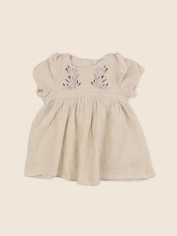 Vertbaudet - robe beige - 3 mois