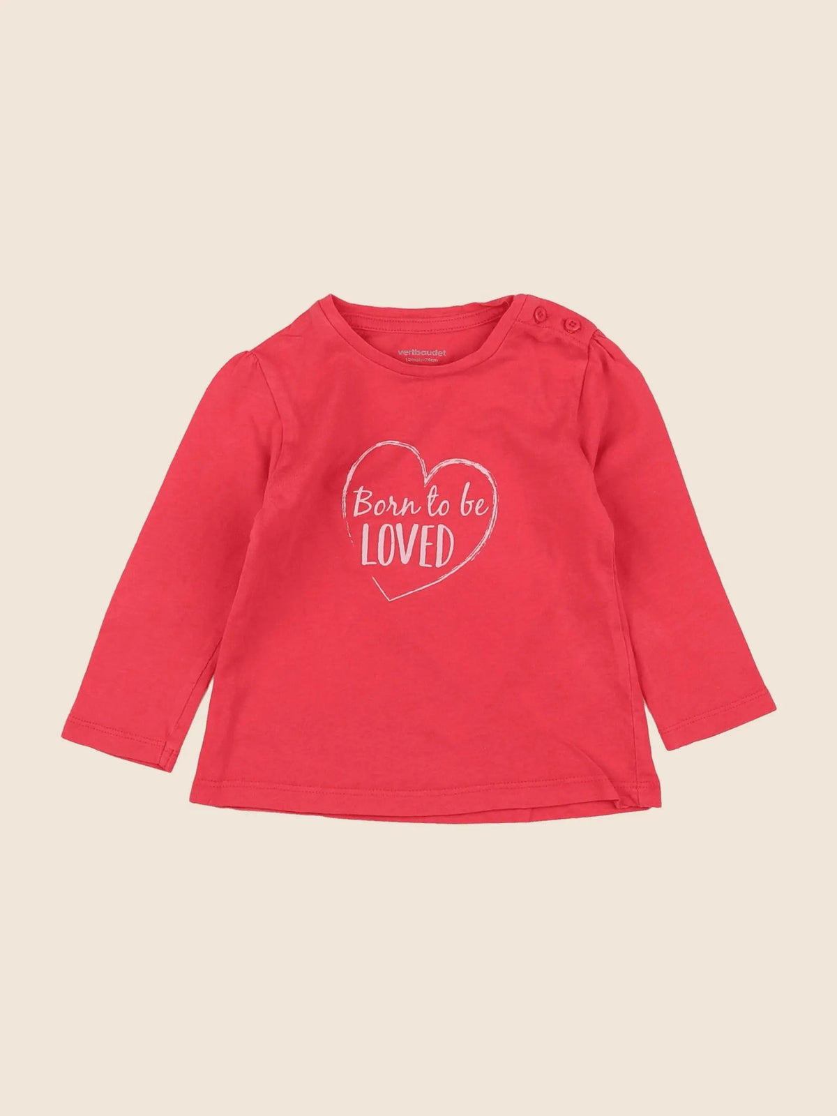 Vertbaudet - tee-shirt rose - 12 mois