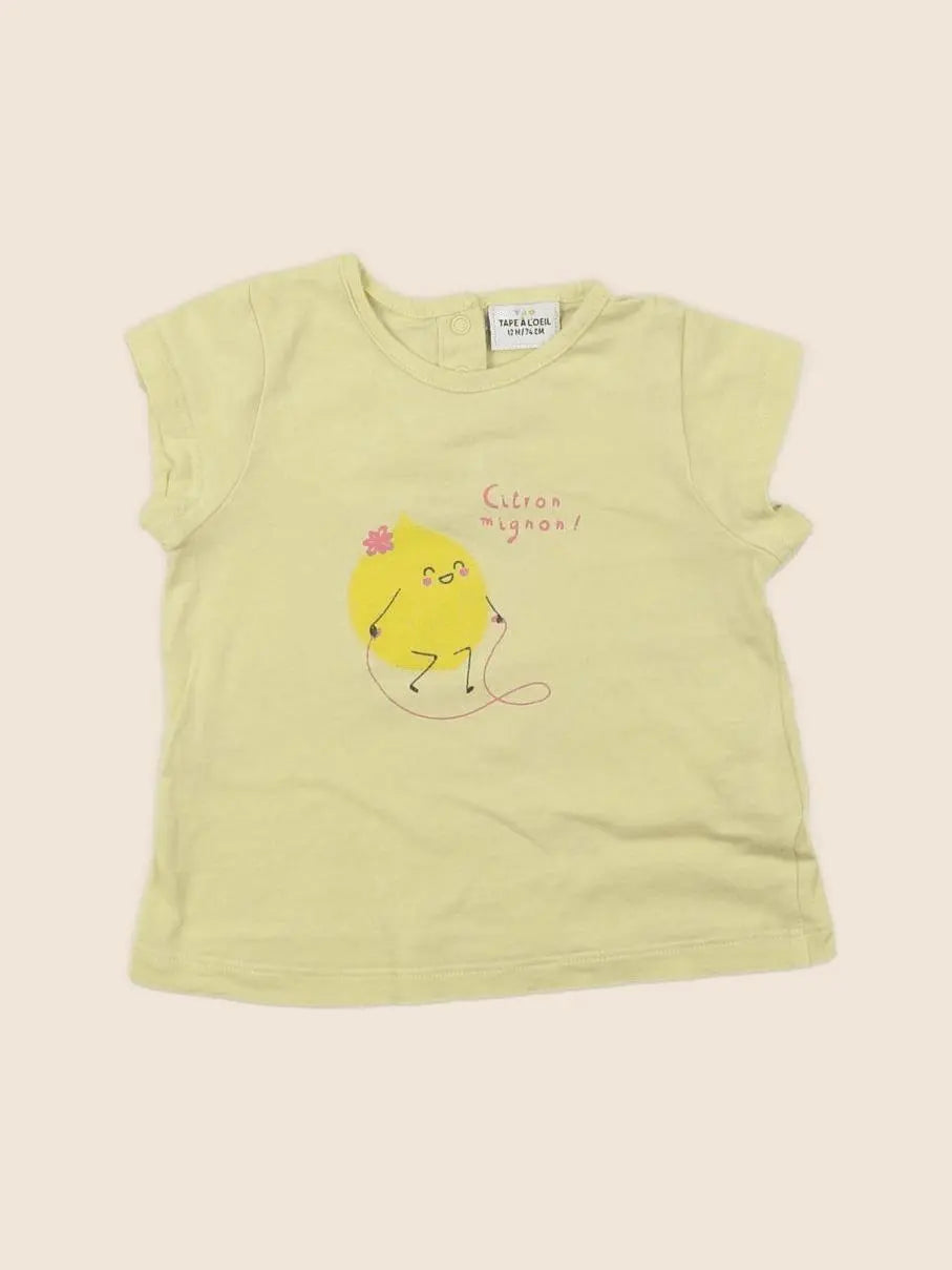 Tape à l'oeil - tee-shirt jaune - 12 mois