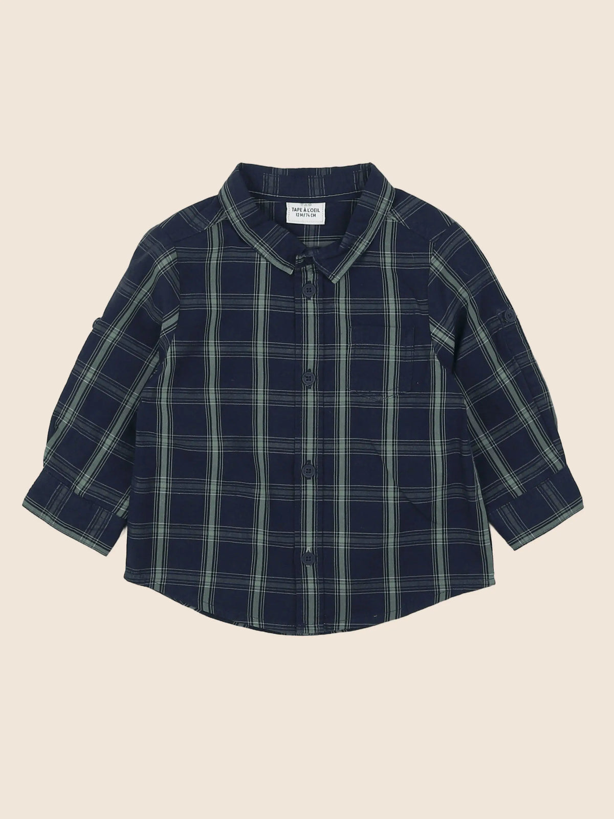 Tape à l'oeil - chemise bleu, vert - 12 mois