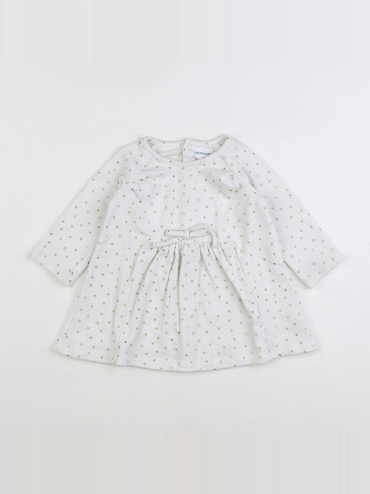 Vertbaudet - robe blanc, or - 12 mois