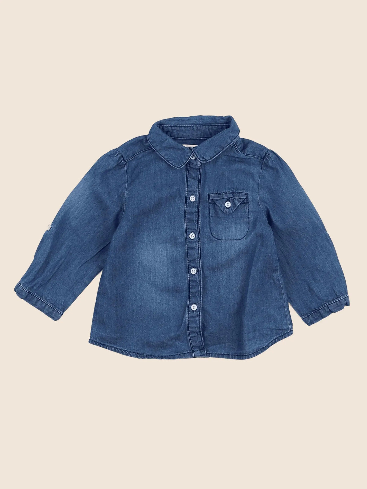 Vertbaudet - chemise bleu - 9 mois