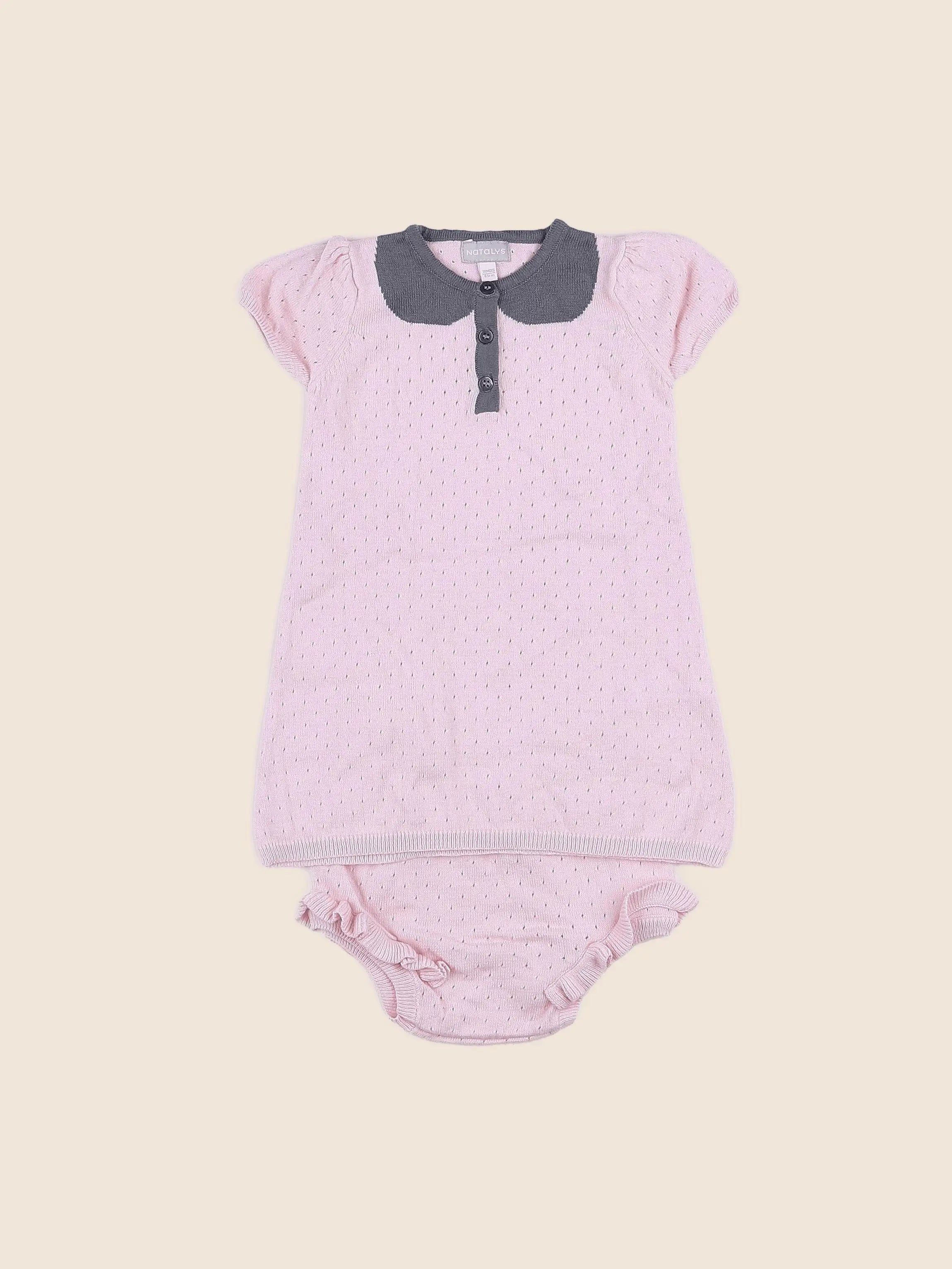 Natalys - robe gris,rose - 18 mois