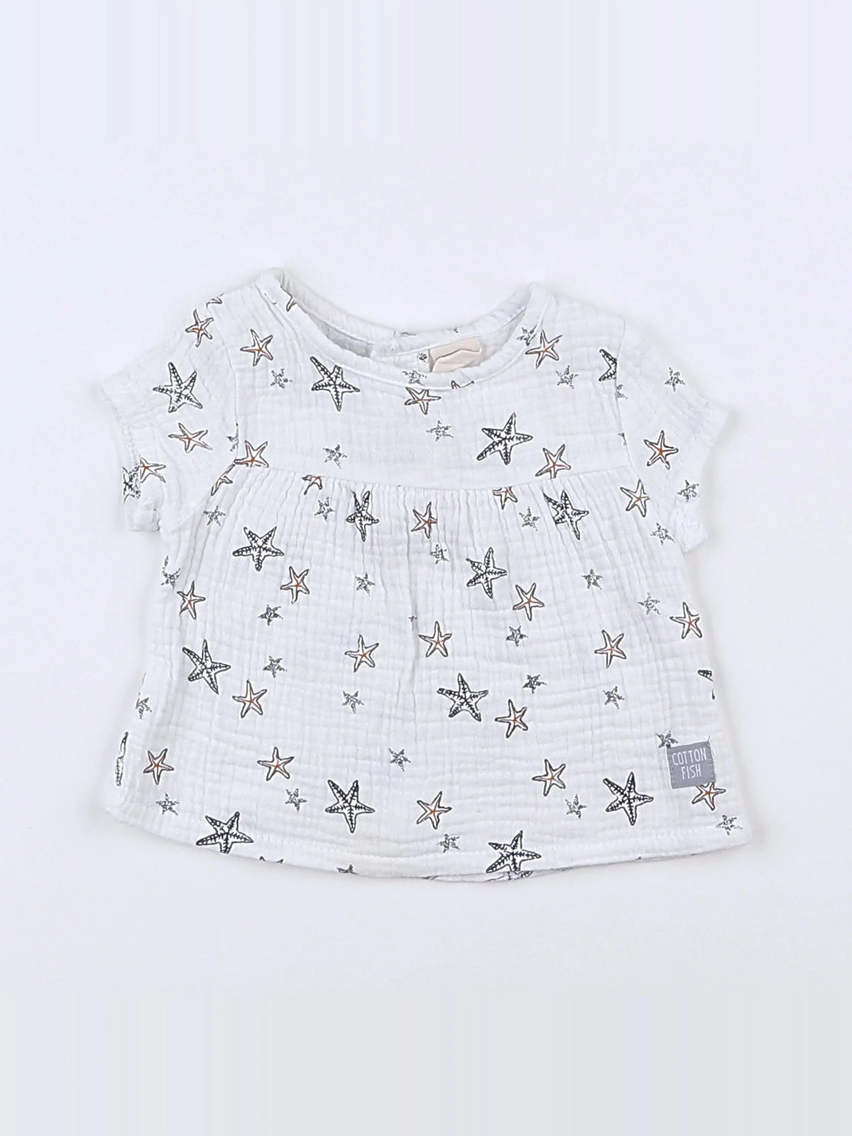 Cotton Fish - blouse blanc, bleu - 3 mois