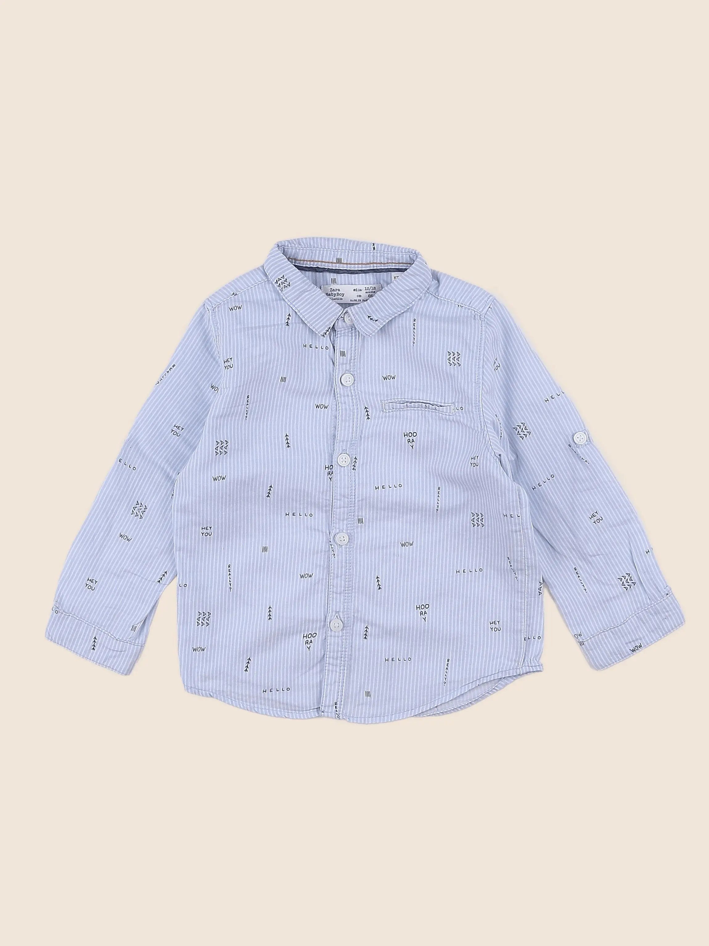 Zara - chemise bleu - 12/18 mois