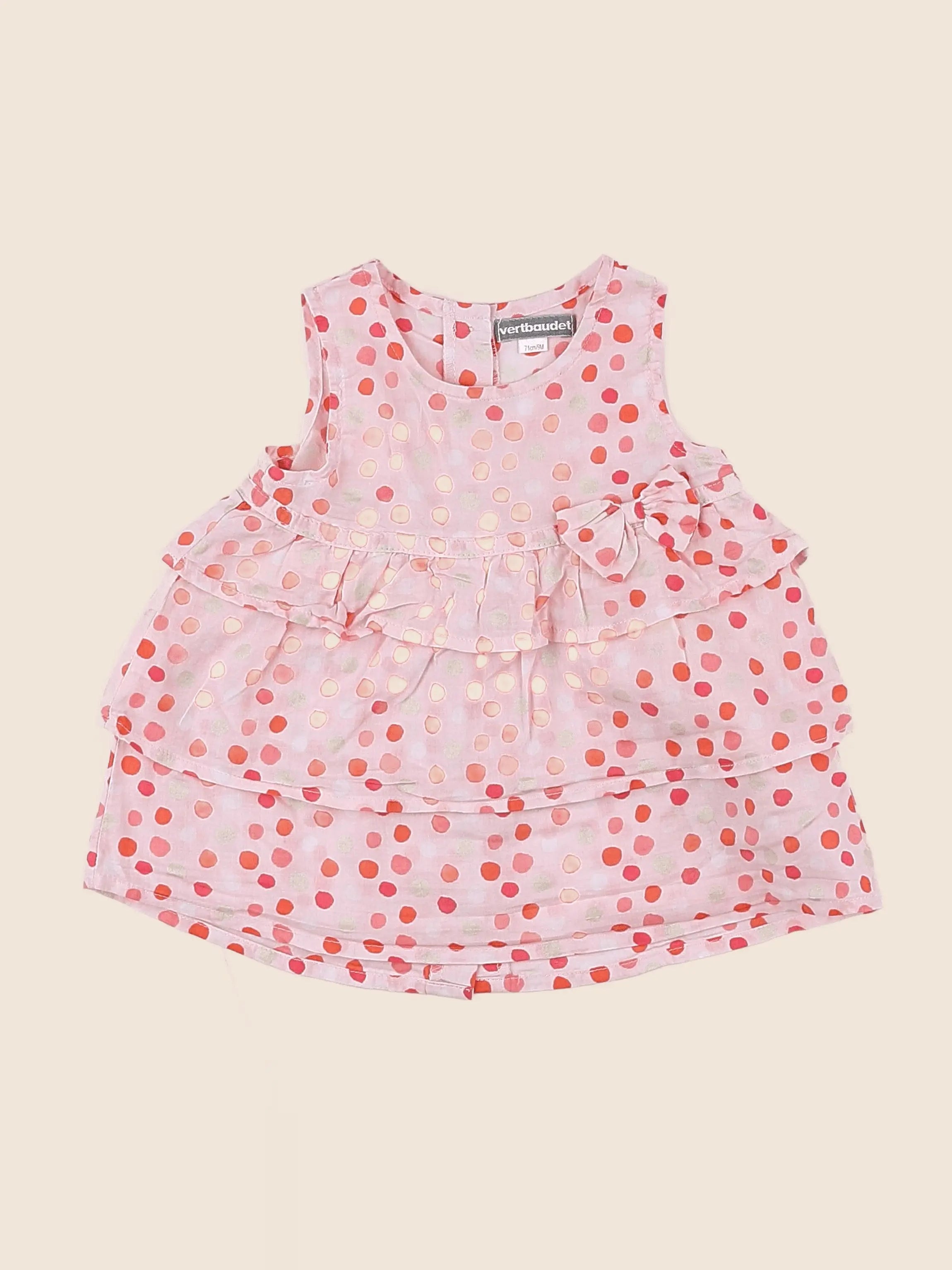 Vertbaudet - robe multicolore - 9 mois