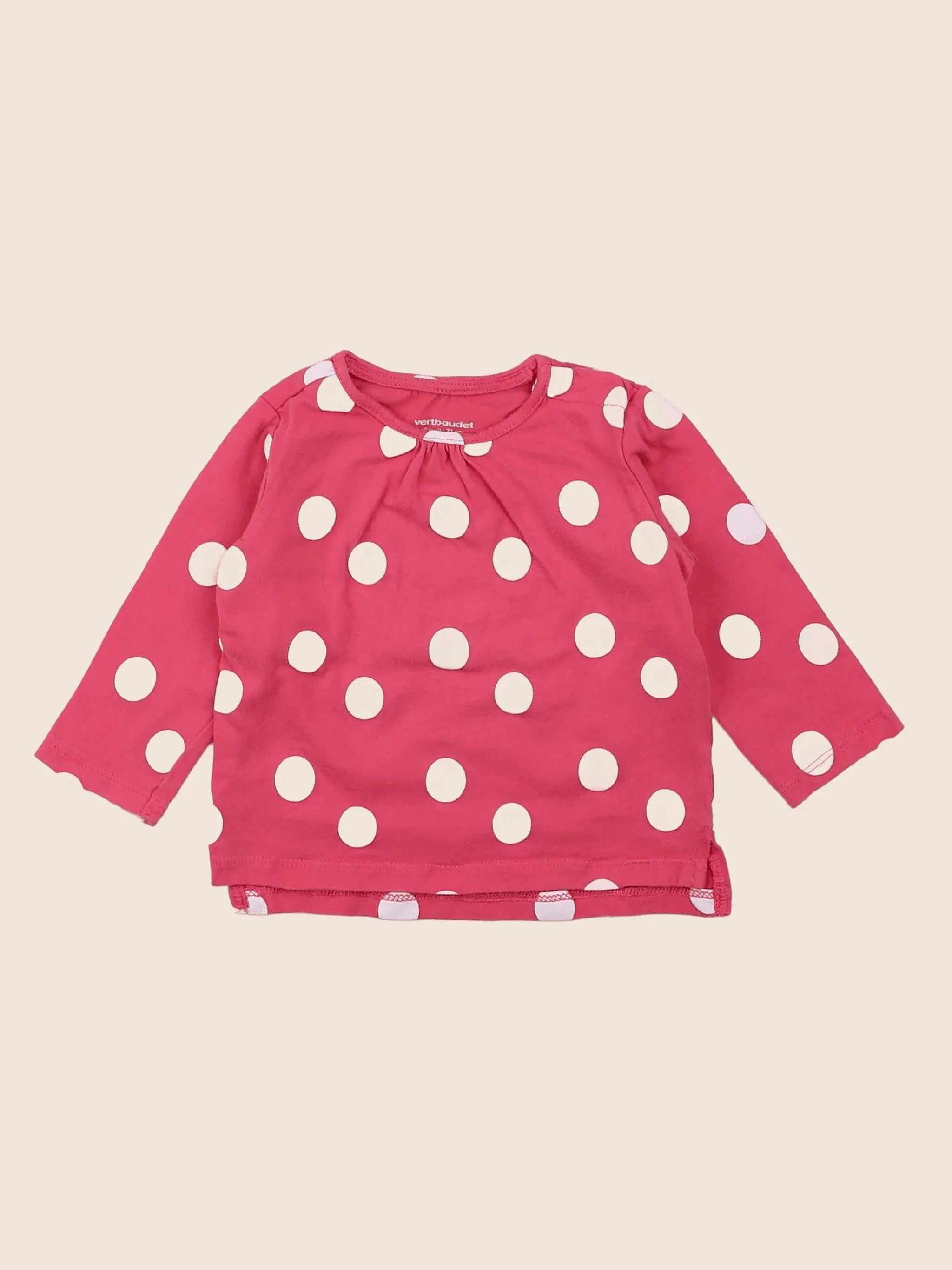 Vertbaudet - tee-shirt rose - 12 mois