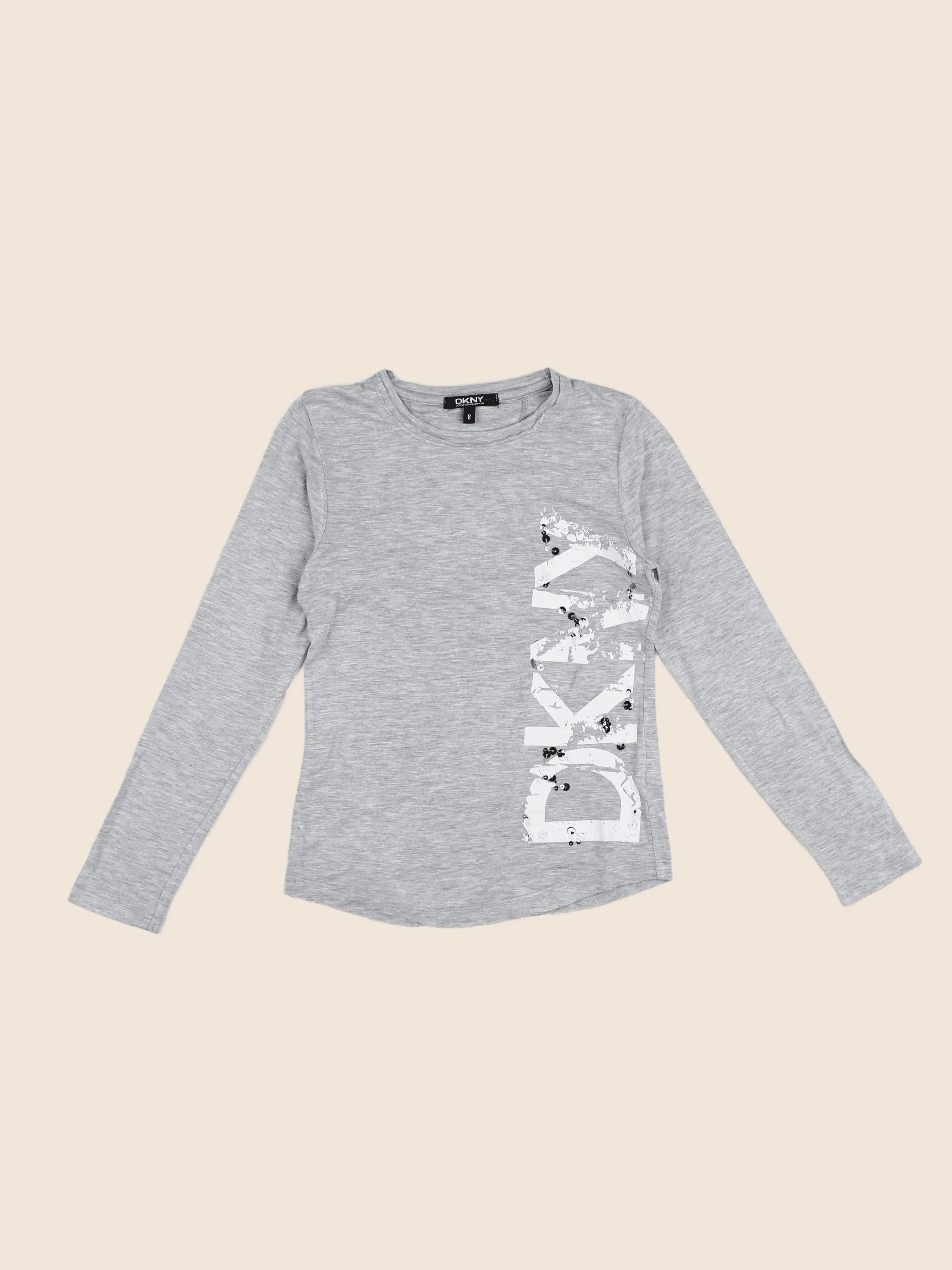 Dkny - tee-shirt gris - 8 ans