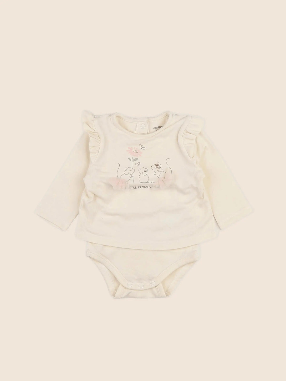 Vertbaudet - body vetement beige - 3 mois