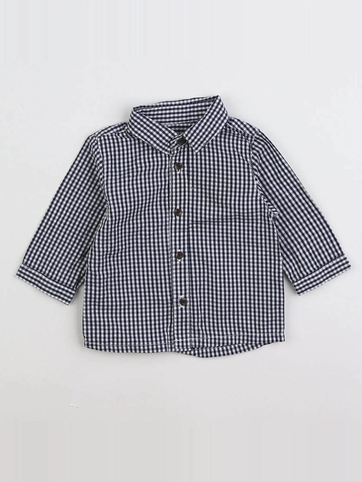 Vertbaudet - chemise bleu, blanc - 3 mois