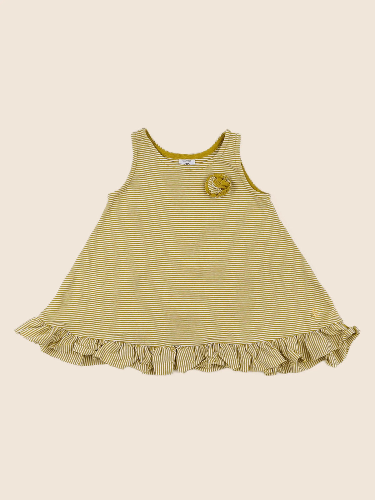 Petit Bateau - robe jaune - 12 mois