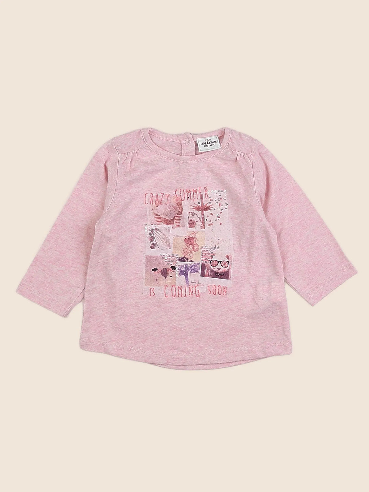 Tape à l'oeil - tee-shirt rose - 9 mois