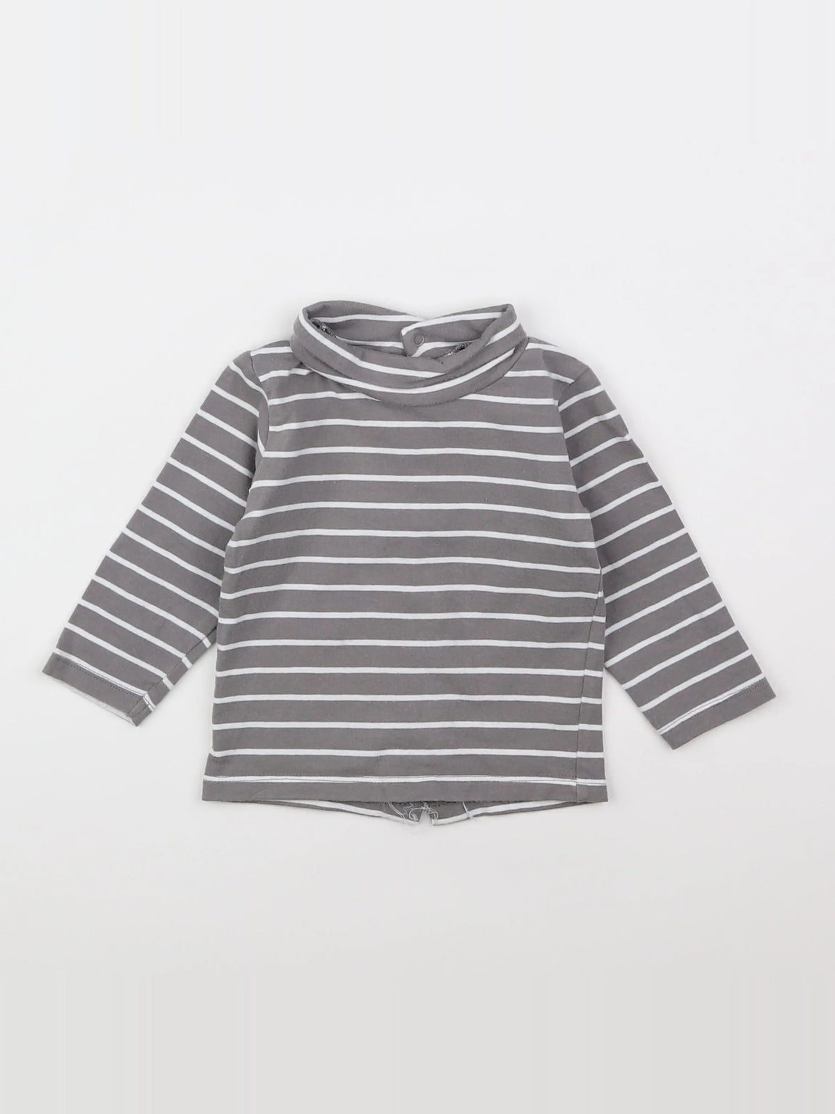 Vertbaudet - sous-pull gris, blanc - 6 mois