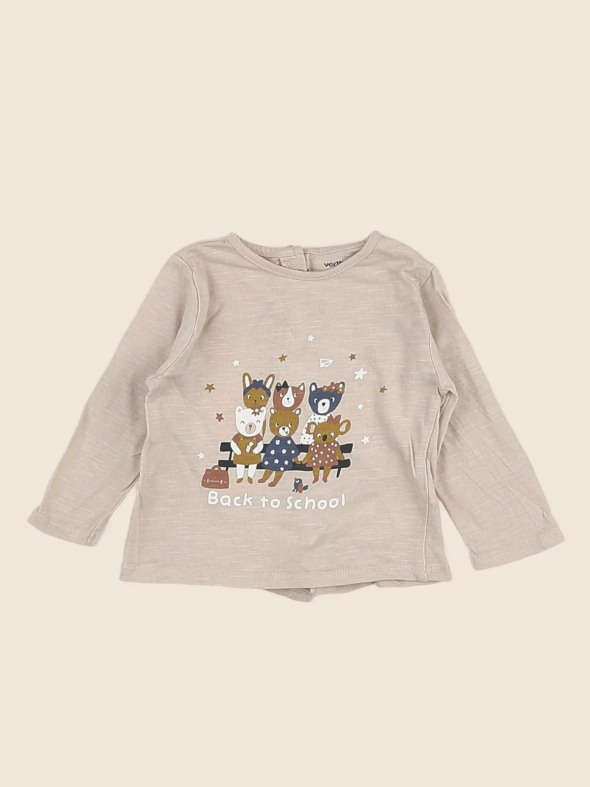 Vertbaudet - tee-shirt beige - 3 mois