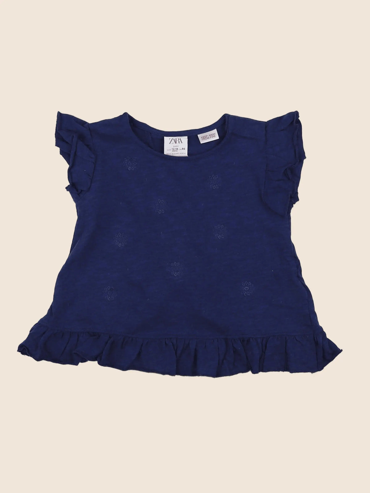Zara - robe bleu (état neuf) - 12/18 mois