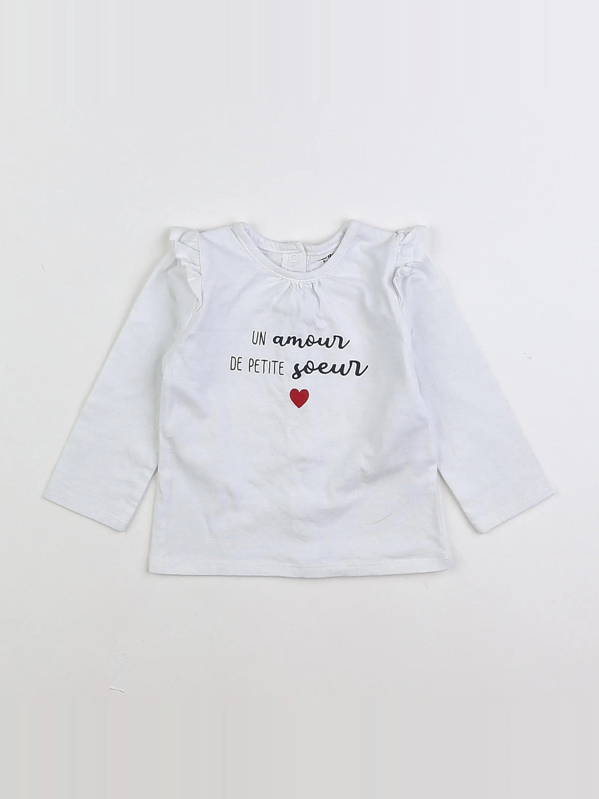 Vertbaudet - tee-shirt blanc - 9 mois