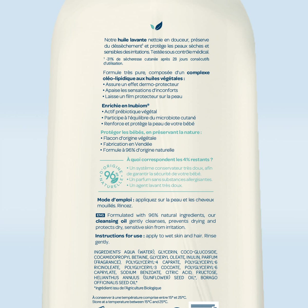 Huile lavante dermo-protectrice