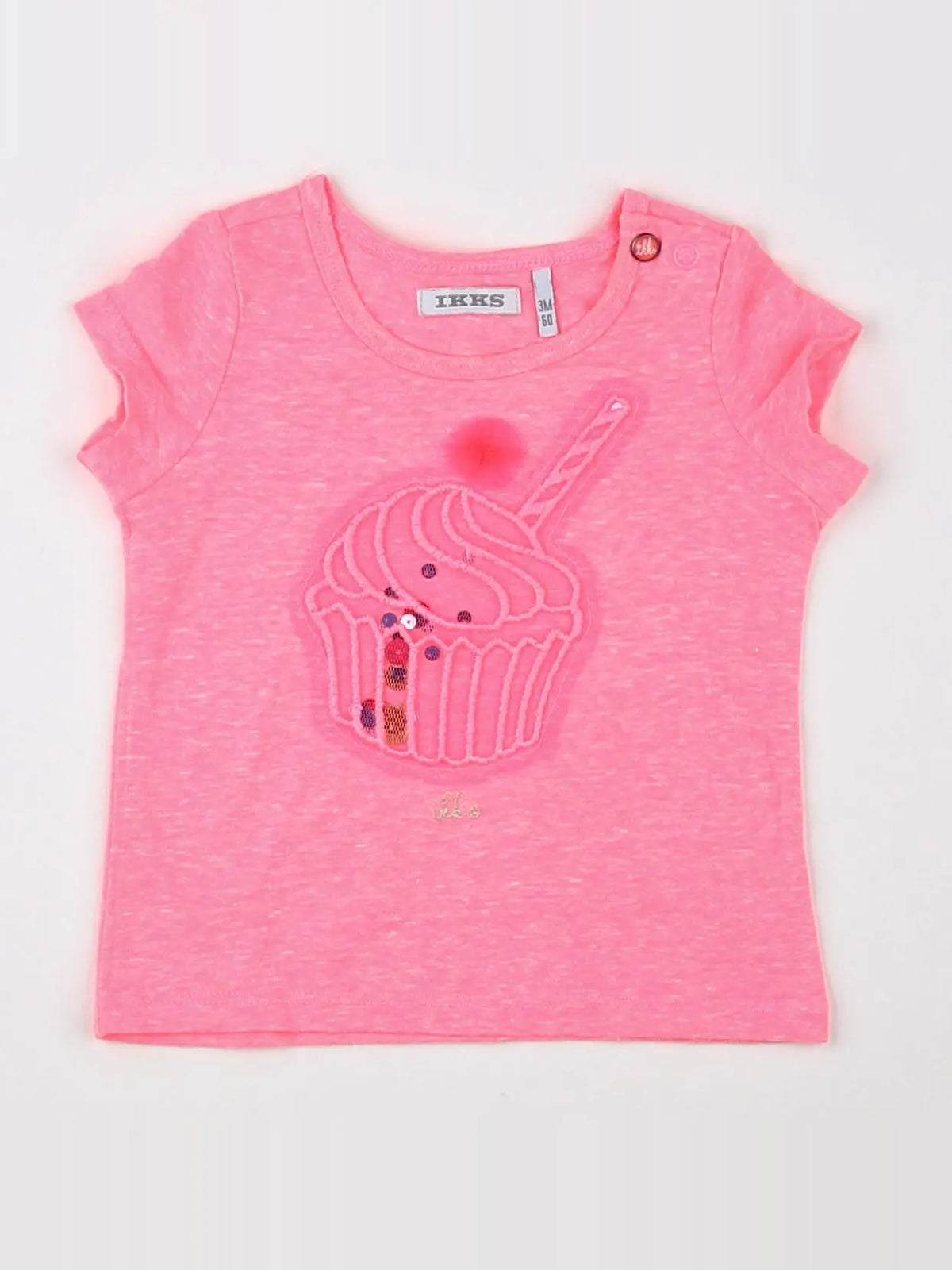 IKKS - tee-shirt rose fluo - 3 mois
