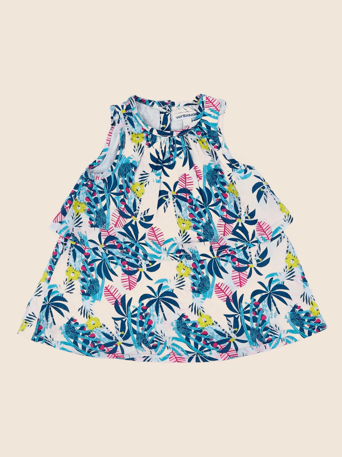 Vertbaudet - robe vert - 9 mois