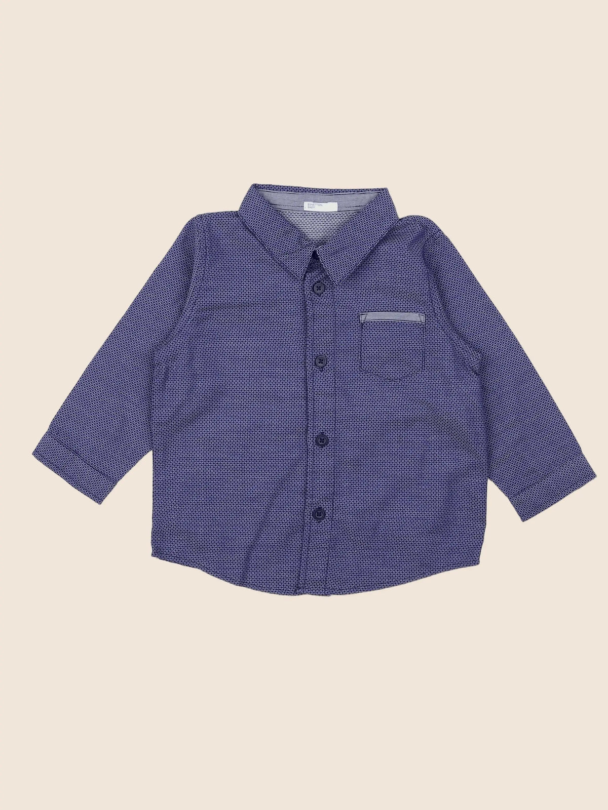 Benetton - chemise bleu - 12 mois