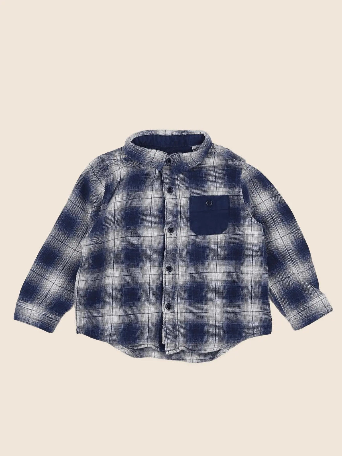 Zara - chemise bleu, gris - 9/12 mois