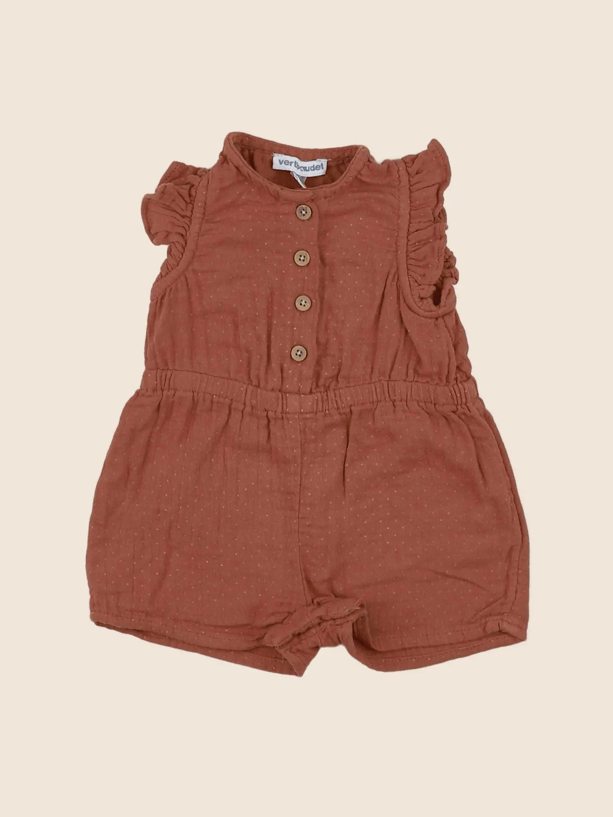 Vertbaudet - combinaison marron - 6 mois