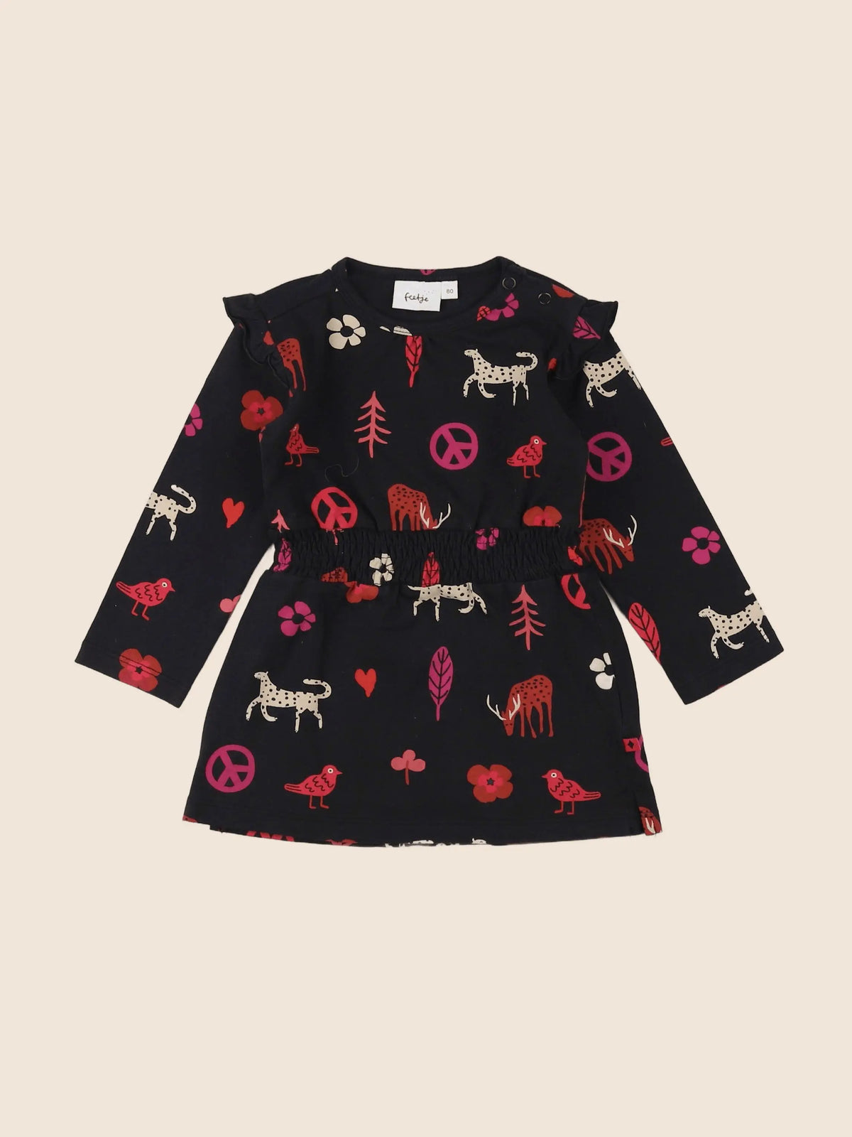 Feetje - robe noir, multicolore - 12 mois