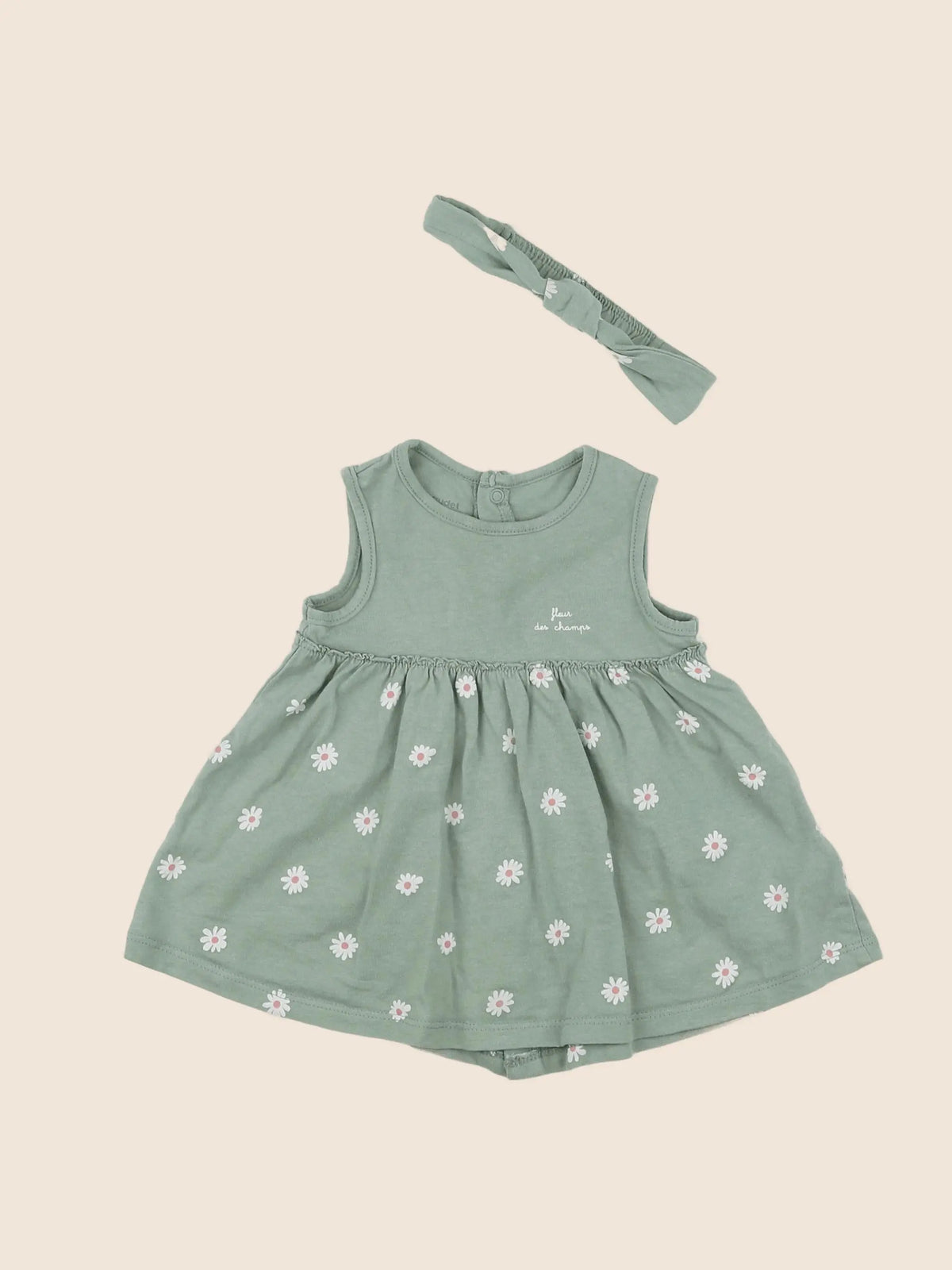 Vertbaudet - robe vert - 3 mois