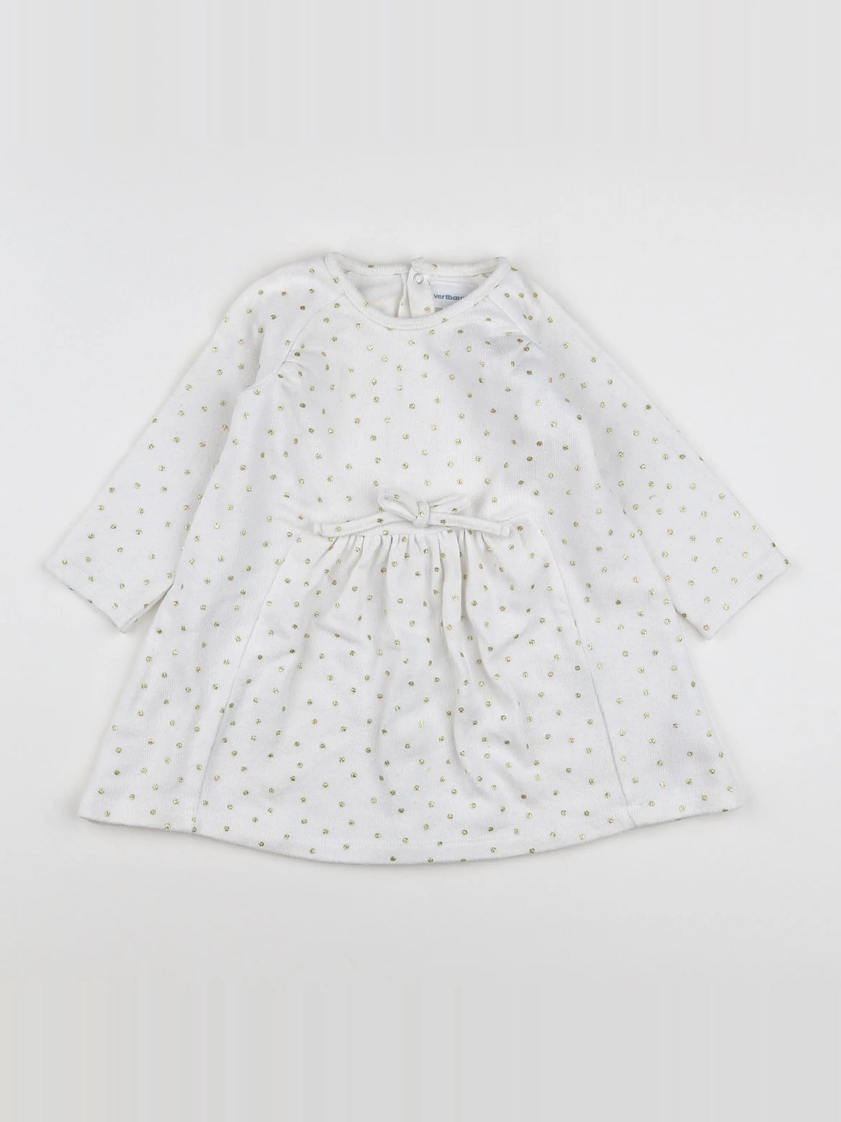 Vertbaudet - robe blanc, or - 18 mois
