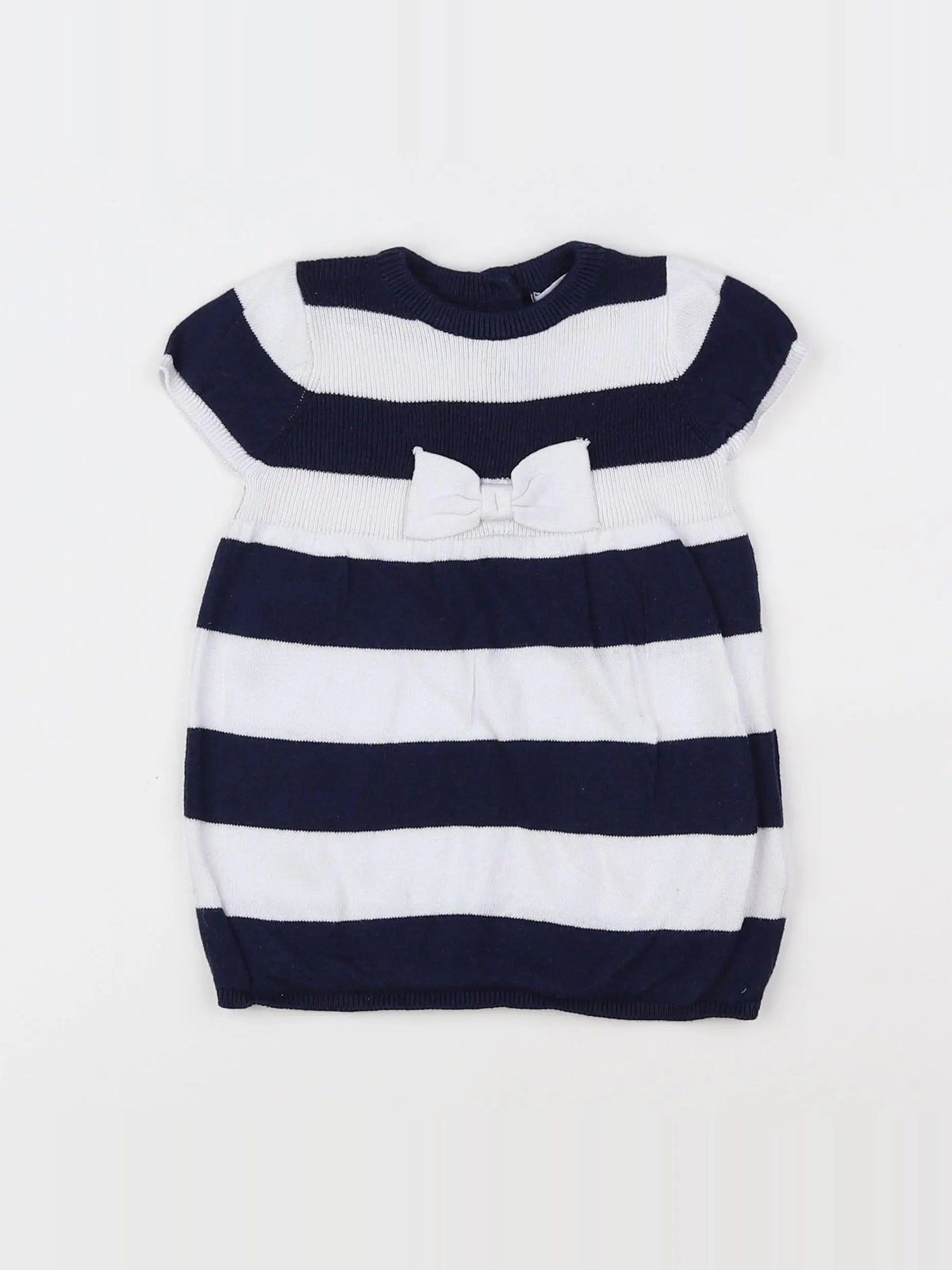 Vertbaudet - robe blanc, bleu - 9 mois