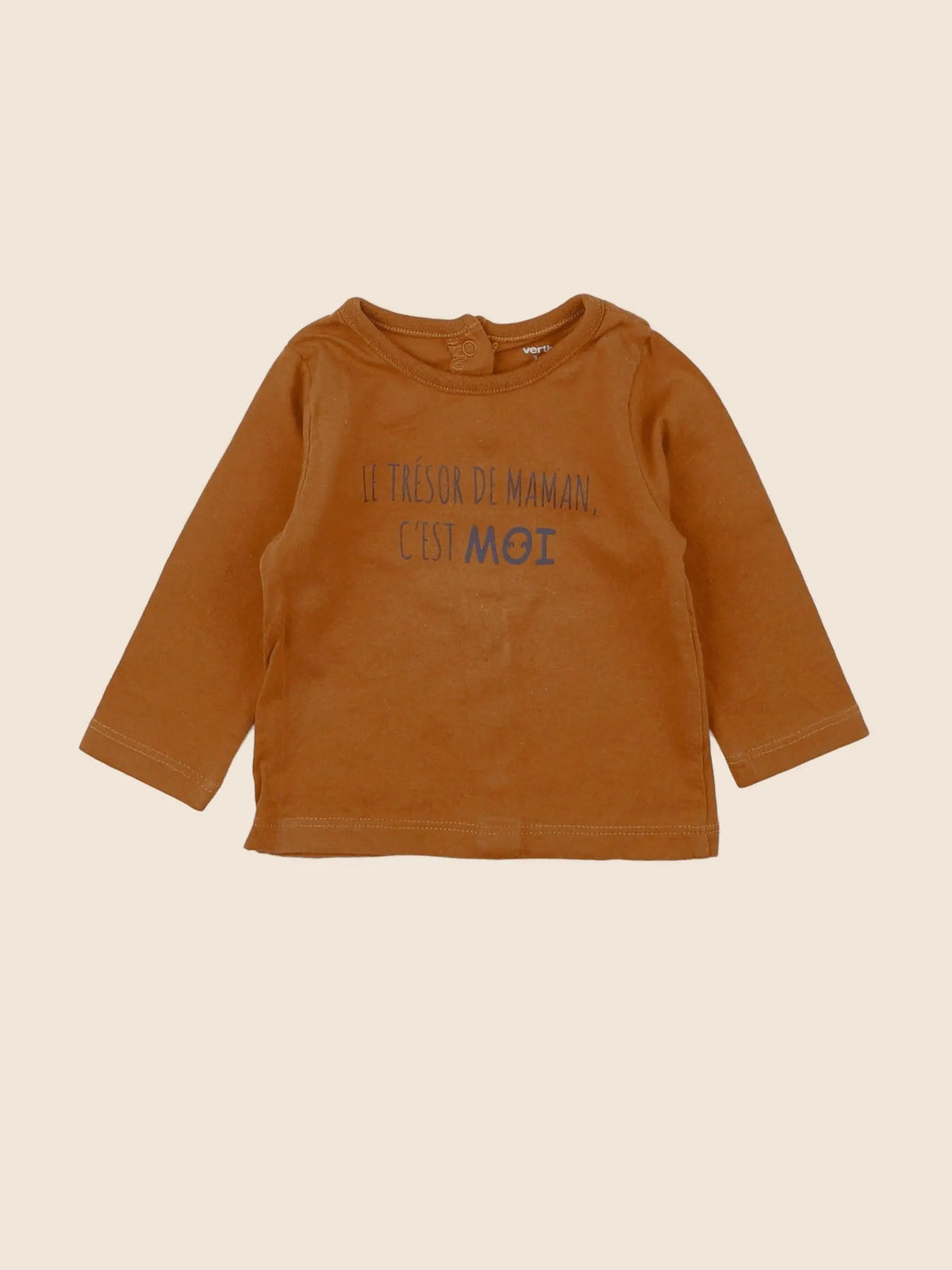Vertbaudet - tee-shirt marron - 3 mois