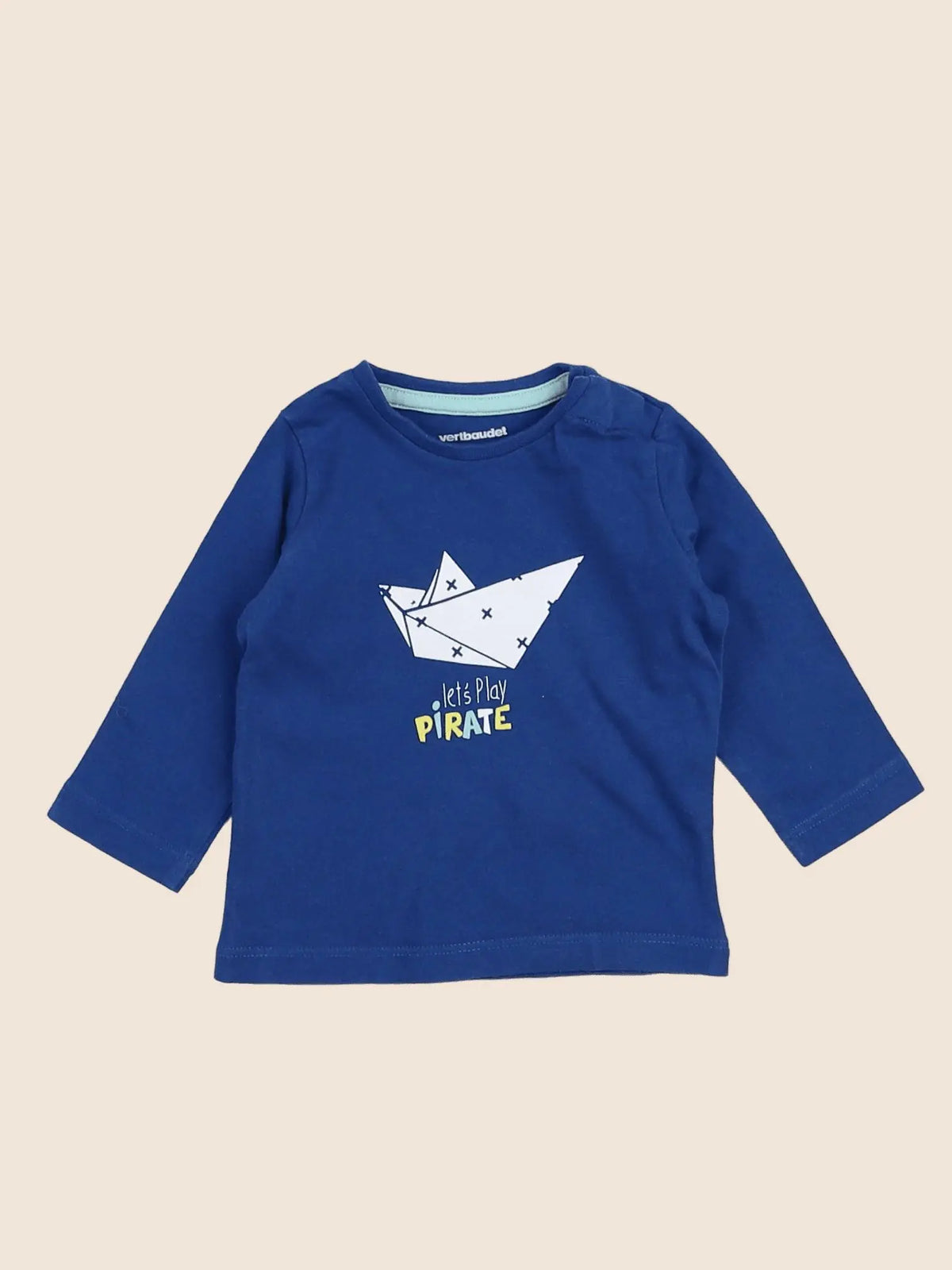 Vertbaudet - tee-shirt bleu - 3 mois