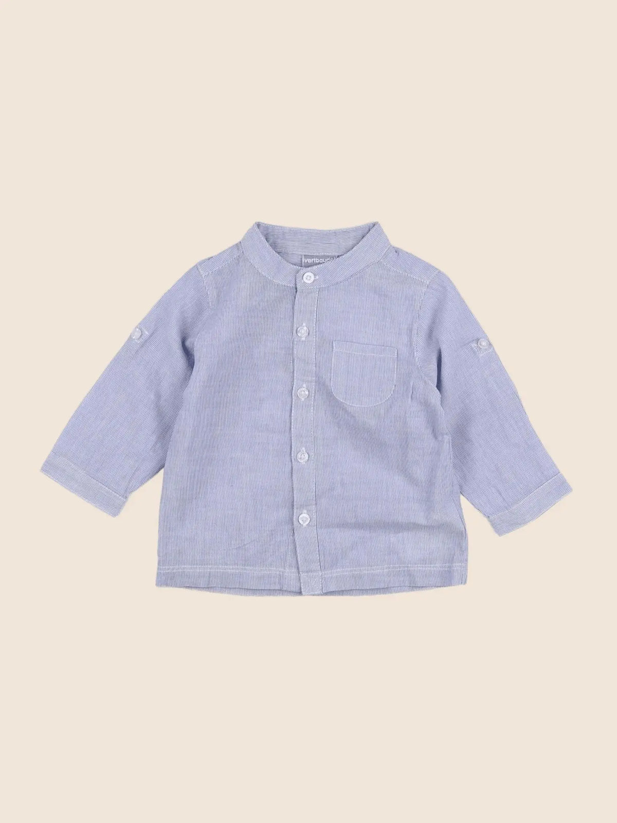 Vertbaudet - chemise bleu - 9 mois