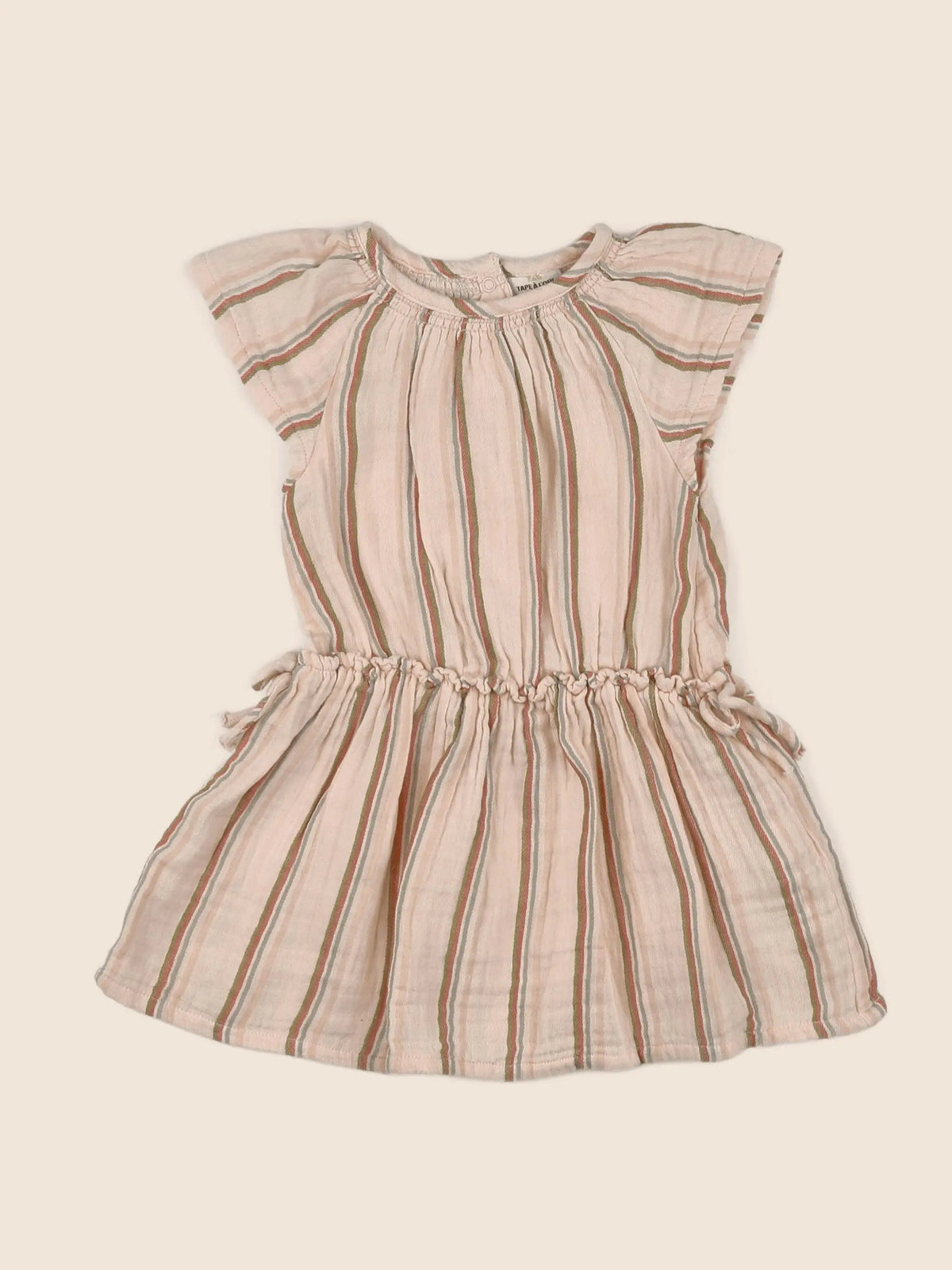 Tape à l'oeil - robe beige, vert, rouge - 18 mois