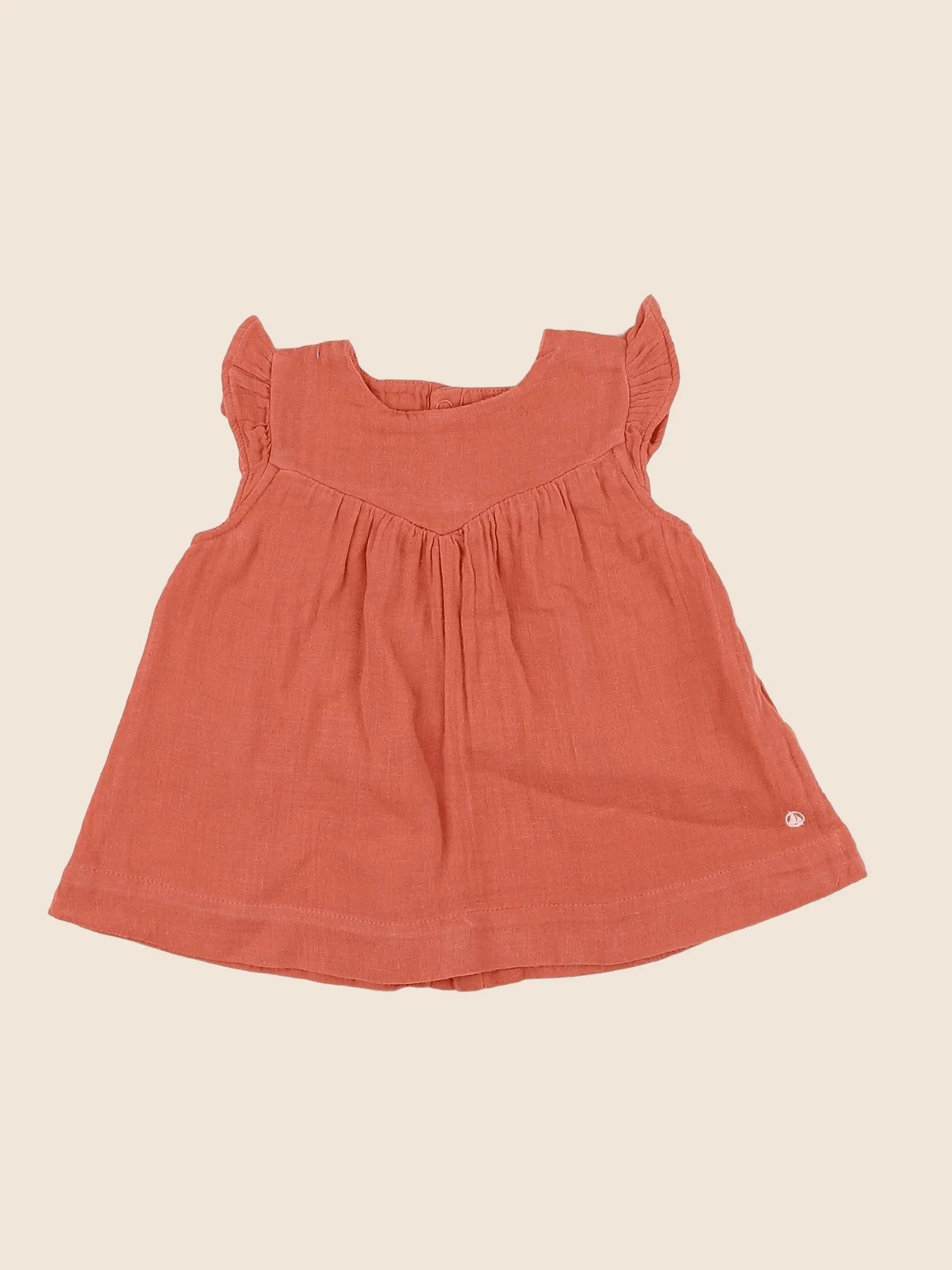 Petit Bateau - robe orange - 3 mois