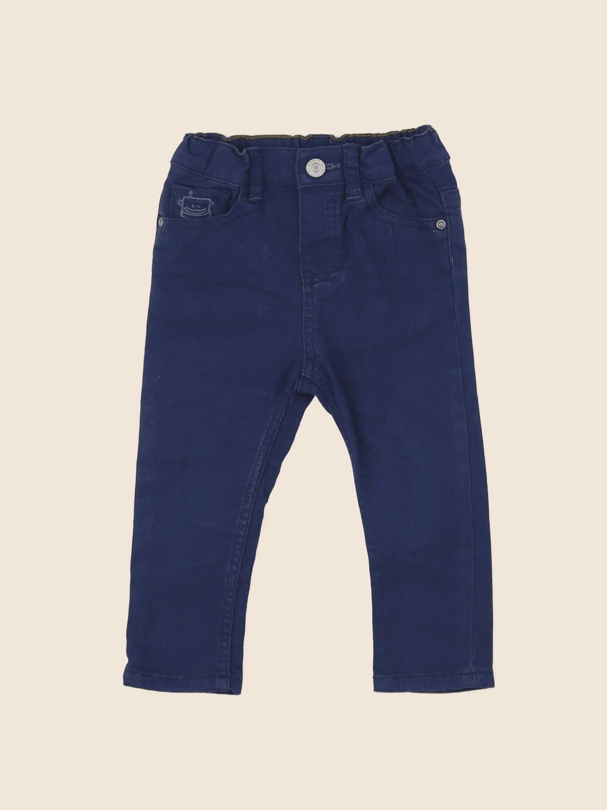 H&M - pantalon bleu - 9/12 mois