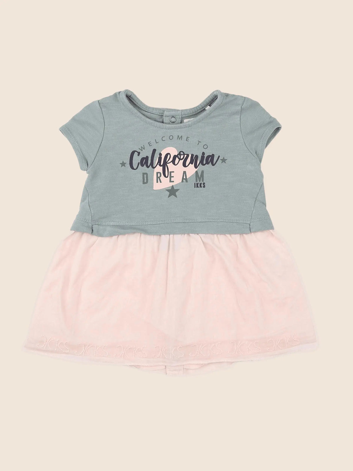 IKKS - robe vert, rose - 6 mois