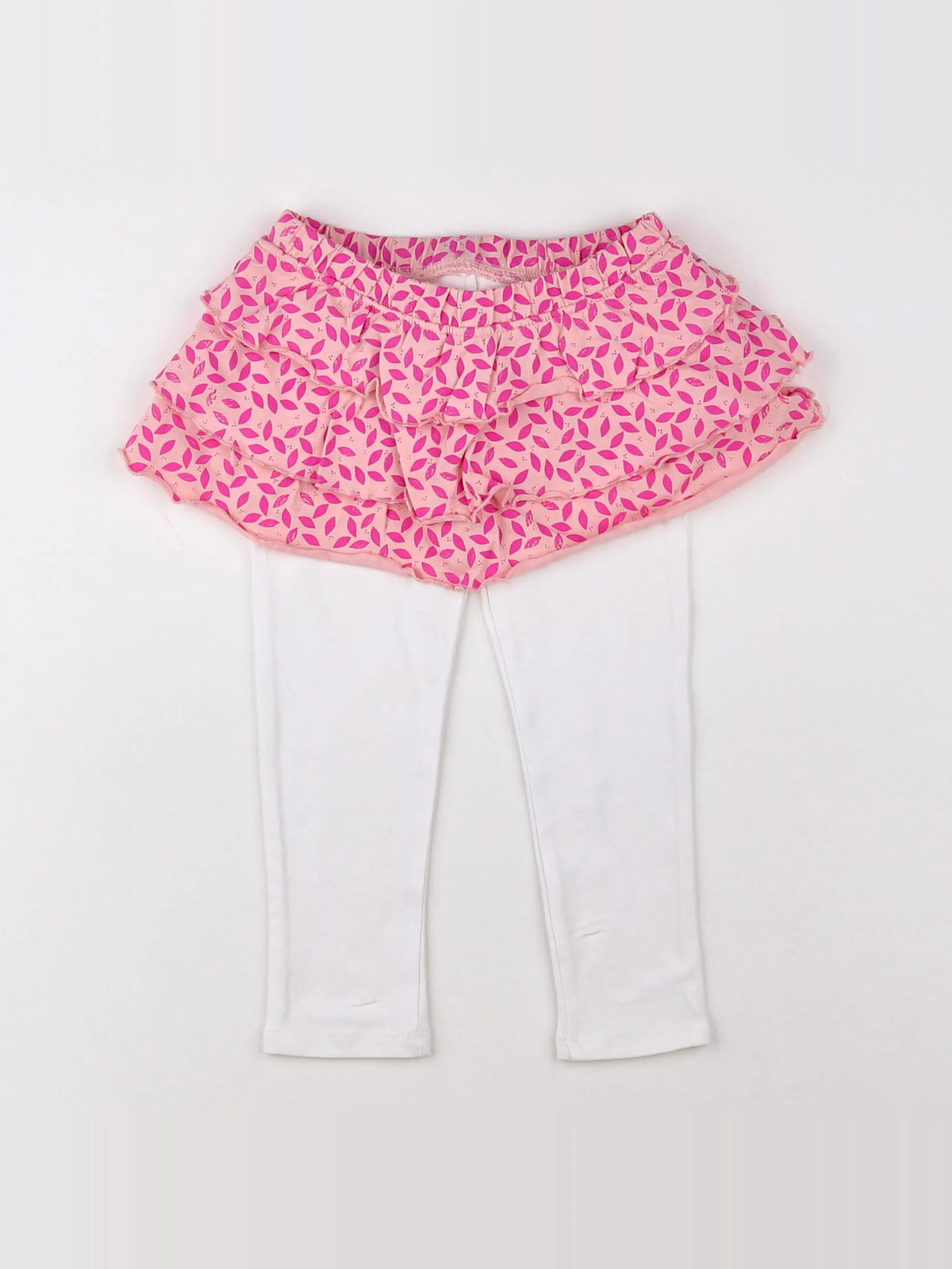 Vertbaudet - jupe blanc, rose - 2 ans
