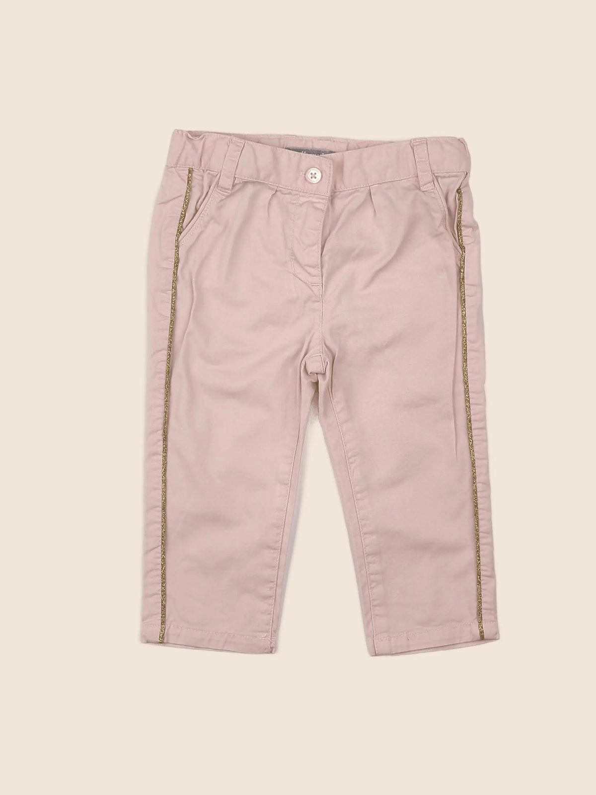 Vertbaudet - pantalon rose, or - 12 mois