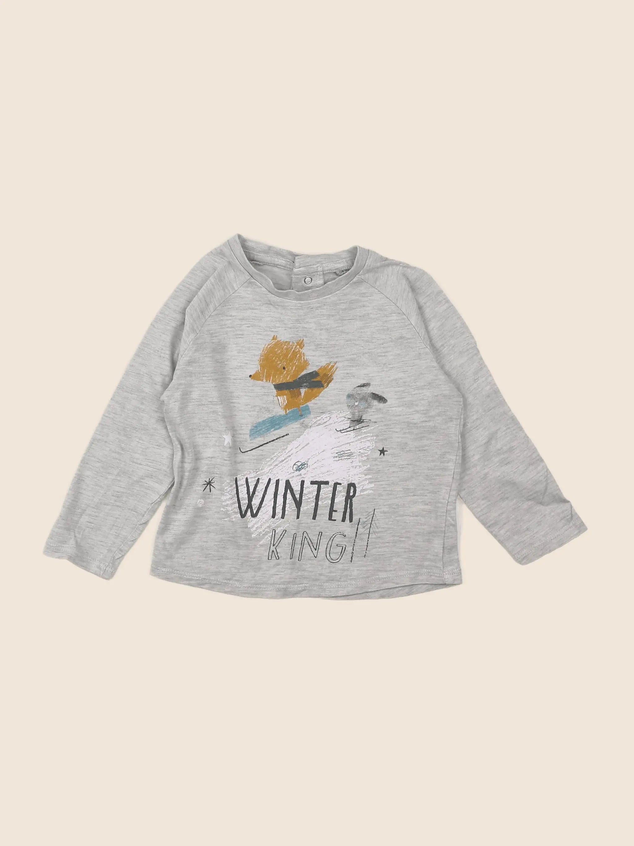 Vertbaudet - tee-shirt gris - 9 mois